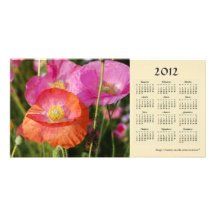 L'été fleurit le carte photo de 2012 calendriers photocarte customisée
