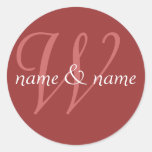 L'étiquette de monogramme de "W", personnalisent d Autocollants