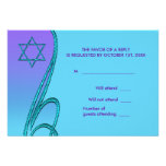 L'étoile de David RSVP carde Teal pourpre Invitation
