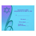 L'étoile de David RSVP carde Teal pourpre Invitations