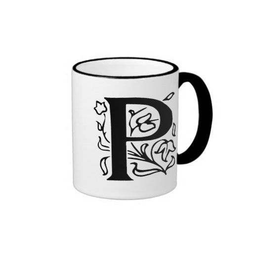Lettre de fantaisie P Mugs À Café
