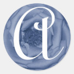 Lettre de monogramme un autocollant bleu de rose