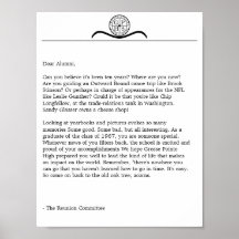 Lettre élevée de la Réunion de Grosse Pointe Posters