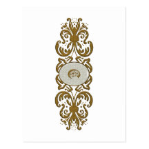 Lettre fleurie C de monogramme de rouleau Cartes Postales