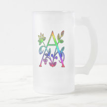LETTRE FLORALE COLORÉE A DE MONOGRAMME MUG À CAFÉ