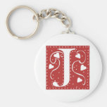 Lettre J de coeurs de mariage Porte-clefs