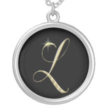 Lettre L argent sterling de monogramme de collier 