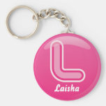 Lettre L bulle rose de Keychain Porte-clés