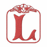 Lettre L chemise brodée par monogramme d'ange