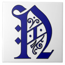 Lettre N de Colchester dans la tuile bleue de mono Carreau