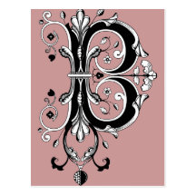 Lettre rococo B de monogramme Carte Postale