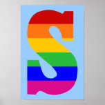 Lettre S d'arc-en-ciel Posters
