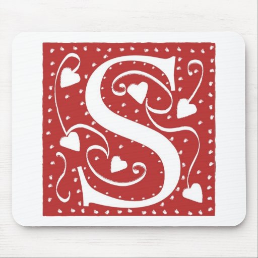 Lettre S de coeurs de mariage Tapis De Souris