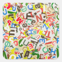 Lettres Autocollant Carré