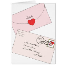 Lettres d'amour carte de vœux