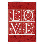 Lettres d'amour vintages de Valentine de pochoir Carte De Vœux