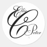Lettres et noms du monogramme trois épousant l'aut