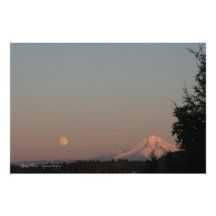 Lever de la lune et capot de Mt. Photos Sur Toile