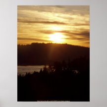 Lever de soleil au-dessus du fleuve Columbia #14 Poster