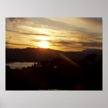 Lever de soleil au-dessus du fleuve Columbia #16 Poster