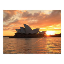 Lever de soleil au théatre de l'opéra de Sydney Cartes Postales
