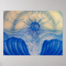 Lever de soleil bleu affiche