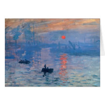 Lever de soleil d'impression cartes de vœux