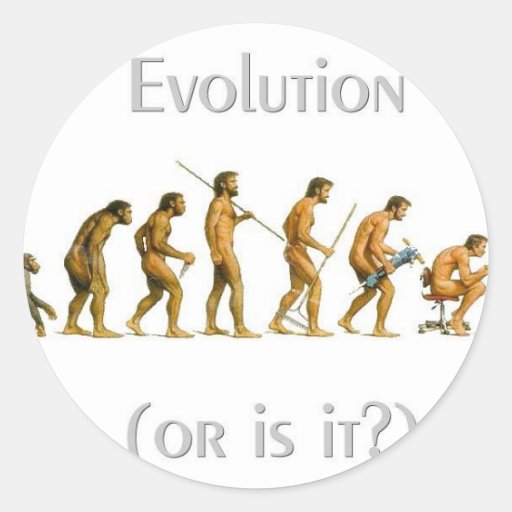 L'évolution ou est lui autocollant rond