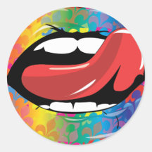 Lèvres de Fleur De Rainbow Licking Adhésifs
