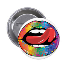 Lèvres de Fleur De Rainbow Licking Badge