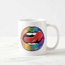 Lèvres de Fleur De Rainbow Licking Tasse