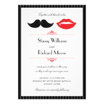 Lèvres et faire-part de mariage de moustache