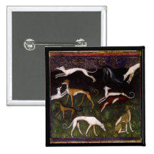 "Lévriers médiévaux Badges Avec Agrafe