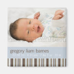 L'hiver barre le bleu • Faire-part de bébé Magnets Pour Réfrigérateur