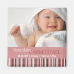 L'hiver barre le rose • Faire-part de bébé Magnets