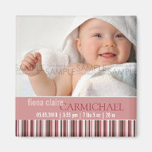 L'hiver barre le rose • Faire-part de bébé Magnets