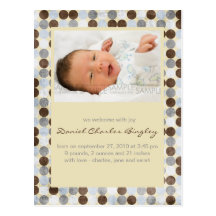 L'hiver pointille Ecru • Faire-part de bébé Carte Postale
