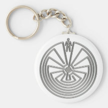 L'homme dans le labyrinthe - argent porte-clé