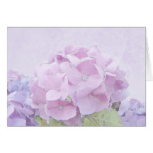 L'hortensia en pastel fleurit le carte de remercie