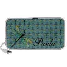 Libellule de Nouveau d'art sur Teal Haut-parleur De Voyage