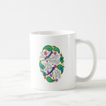 libellules brodées tasses