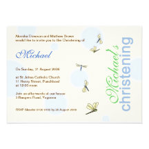 Libellules et invitations de baptême de bulles