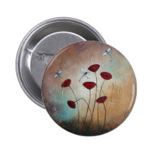 Libellules et pavots badges avec agrafe