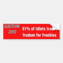 Liberté marchande de l'élection 2012 pour des bill adhésifs pour voiture