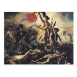 Liberté menant les personnes par Eugene Delacroix Cartes Postales