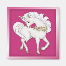 Licorne blanche aimant