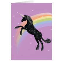 Licorne d'arc-en-ciel carte de vœux