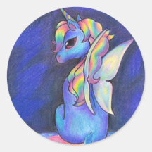 Licorne de féerie d'arc-en-ciel autocollant