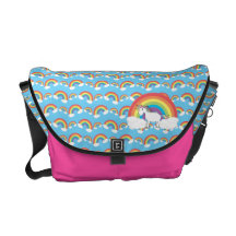 Licorne en arc-en-ciel et nuages besace