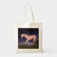 Licorne en clairière brumeuse de forêt sacs en toile